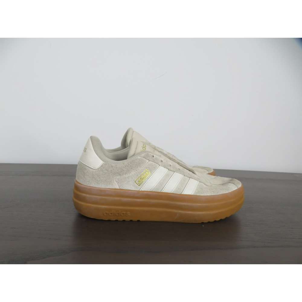 Adidas VL Court Bold Platform Shoes Womens 8.5 Beige Gum Walking Sneakers JQ5633